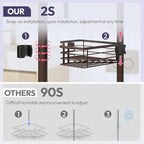 SWTYMIKI Shower Caddy Tension Pole - 4-Tier Corner Shower Organizer Tension Rod with Soap Holder, Toothbrush Holder & 4 Hooks, Adjustable Stainless Steel Bathroom Organizer 27.6 to 108.3 inch, Bronze