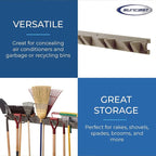 Suncast Wall-Mounted Long-Handled Garden-Tool Hanger, 4-Foot Storage Rack for Rakes, Shovels, and Brooms, Holds 12 Tools, 120 lb Capacity