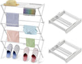 2PCS Foldable Drying Rack Clothing for Laundry Pure White