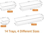 DCA 14 PCS Clear Drawer Organizer, Acrylic Makeup Organizers, Vanity Drawer Organizer Trays, Bathroom Organizers and Storage Bins Ideal Gift for Her