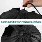 Laundry Bag Backpack Large Travel Laundry Backpack with Adjustable Shoulder Straps Portable Hamper Bag for College, Dorm, Apartment Camp(Black)