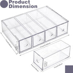 Desk Organizer with 12 Drawers, FODIENS 3 Packs Stackable Desktop Storage Box with Removable Drawer, Clear Sunglasses Organizer Display Case for Stationery Marker Pens Eyeglasses Office Supply