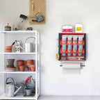 WALMANN Wall Mounted Spray Paint Can Holder, Heavy Duty Metal Can Storage Rack for Garage, Holds Up to 100 lbs(Pack of 2)
