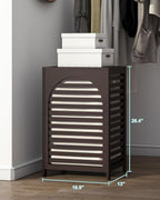 Laundry Hamper, 22.5 Gallon (85L) Bamboo Wood Clothes Laundry Basket with Lid and Handles, Removable Liner (Brown, Large)