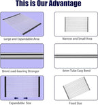Roll Up Dish Drying Rack, Expandable Over The Sink Dish Drainer,Stainless Steel Kitchen Rolling Sink Rack Space Saving Dish Mat, Length Up to 22.3" (Black, Large Expandable)