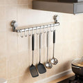 2026 Upgrad Wall Hooks Rack, Space Saving Utensil Holder for Kitchen Bathroom, No Drilling Wall Mounted Accessory Hanger, Kitchen Rail for Hanging Cooking Utensils Mugs Spoons (Grey_E)
