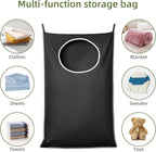 KEEPJOY XL Black Door Hanging Laundry Hamper, 36.5" x 22.5" Large Capacity Hanging Hamper Bag with Large opening and Strong Hooks for All Family Laundry, Blankets, and Toys (Black,1-Pack)