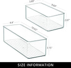 8 PACK Drawer Organizer Bins Bathroom Deep Drawer Organizer Tray for Cutlery Vanity Make-up, Clear Stackable Storage Bins for Kitchen Cabinet Closet Counter Organization and Storage