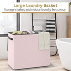 180L Laundry Hamper 3 Section, Large Laundry Basket with Lid, Laundry Basket Organizer with Handles, Pink Divided Laundry Baskets, Clothes Hampers for Nursery, Bedroom, Bathroom