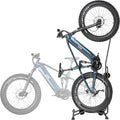 CyclingDeal Upright E Bike Fat Tire Bike Stand - Vertical & Horizontal Bike Rack Bicycle Storage Stand - Vertical E Bike Rack Garage - Fat Tire Bike Storage Rack - Holds Bikes up to 110 lbs