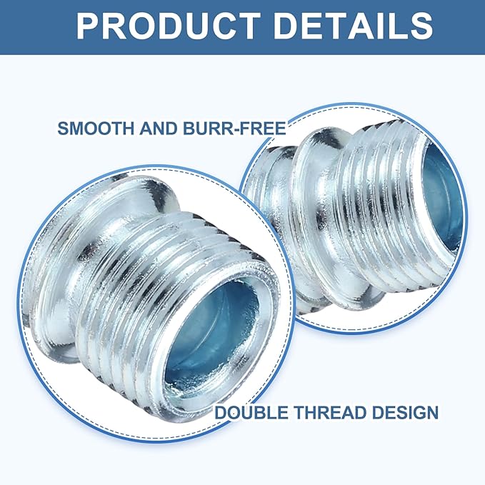 uxcell 4Pcs Metal Rack Connector, 0.83" x 0.5" Wire Shelving Poles Coarse Thread Connector Shelf Holder Connection for Storage Shelf Wire Shelving Unit Replacement Parts, Silver