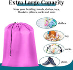 Woanger 12 Pack 28 x 45 Inch Extra Large Laundry Bags Bulk Washable Travel Laundry Bag with Drawstring Closure Large Dirty Clothes Organizer for College Dorm Home Hotel Camping(Cute Colors)