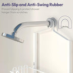 SWTYMIKI Shower Caddy Hanging Organizer - 3-Tier Rustproof Shower Organizer Over Showerhead with Adjustable Baskets, 24 Hooks, Soap & Razor Holder - No Drill Large Bathroom Storage Rack, White