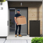 48 Gallon Resin Package Delivery Box - Rust & Moisture Resistant, Lockable, Waterproof Deck Box for Porches, Patios, Indoor & Outdoor Use (Blcak, 48 Gallon)