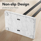 Bathroom Towel Rack Freestanding Floor Stand: Black 36in 2‑Bar Weighted Marble Base Towel Holder, Rustproof 304 Stainless Steel Drying Rack for Bath&Hand Towels, No‑Drill Slim Organizer, Spa Pool