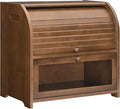 HOOBRO Bread Box, Bamboo Bread Box for Kitchen Countertop, 2 Tier Roll-Top Bread Bin, Food Storage Box, Large Capacity Keeper, Wooden Storage Cabinet, for Kitchen, Dining Room, Brown BR13MB01