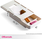 Officemate Medium Self-Adhesive Under Desk Drawer, White, 6" x 10.75" x 1.875" (22534)