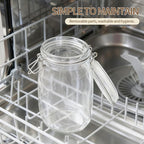 68oz Glass Food Storage Jars with Airtight Lids, Set of 3 – Clear Preserving Seal Wire Clip Fastening Canisters for Kitchen Canning, Flour, Cereal, Pasta, Sugar, Beans, Pickling Jars (68oz*3)