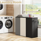 180L Laundry Hamper 3 Section, Large Laundry Basket with Lid, Laundry Basket Organizer with Handles, Divided Laundry Baskets, Clothes Hampers for Laundry, Bedroom, Bathroom