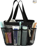 Mesh Shower Caddy Portable for College Dorm Room Essentials, 8-Pocket Large Shower Basket Tote Bag with 2 Handles for Toiletry, Bathroom, Beach, Camp, Gym