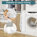 Collapsible Laundry Basket, 90L Large Foldable Mesh Pop Up Hamper for Laundry, Dirty Clothes, Bedroom, Bathroom, Dorm, Laundry Room, Travel, Camping, White