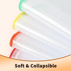 Umriox Zipper Mesh Document Pouch, 13.0 x 9.0 in (6 Colors, 18 Packs), Clear Zipper Pouches, Waterproof Zipper Pouches for Office Supplies Cosmetics Travel Storage