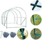 Grezone Walk-in Greenhouse Upgraded Green House with Zippered Screen Doors & 6 Screen Windows Heavy Duty Plastic Plant Warm House with Reinforced Frame (12x7x7 FT)