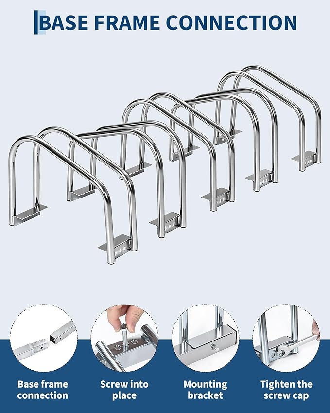 Bike Floor Stand, Freestanding Bike Parking Rack for Garage, Heavy Duty Bicycle Storage Organizer Fit 22-28" Wheels & 2.2" Tire Width,Indoor Outdoor Bike Storage Stand for Home, Apartment, Bike Shop