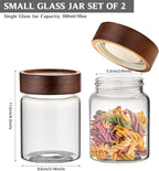 Small Glass Coffee Jars with Top Screw Lid Round Storage Canister Clear Glass Food Jar for Pantry Sugar Tea Coffee Bean Spice Nuts Cookies Bath Salts (2×300ml(10oz))