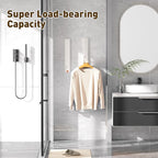 Clothes Drying Rack, Laundry Room Wall Mounted Retractable Clothes Hanger Drying Rack, Laundry Clothing Drying Rack Folding Indoor or Outdoor, Easy Installation Aluminium Dryer, 1pcs(White)