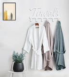Livelab Towel Rack, Towel Racks for Bathroom Wall Mounted, 6 Hooks White Towel Holder for Bathroom Space Saving, Waterproof Rustproof Easy Install Towel Hanger for Bathroom, Pool, Living Room