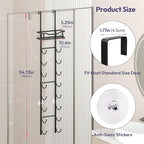 SWTYMIKI Over The Door Towel Rack - 9 Tier Towel Racks for Bathroom Wall Mounted, Towel Holder with Shelf, Hanging Rolled Towel Storage Organizer for Small Bathroom, Camper, RV, Black