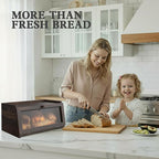 Bread Box for Kitchen Countertop Large Farmhouse Bread Container Bread Storage with Window Wooden Bread Holder