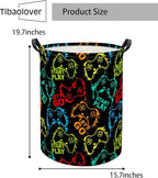 Kids Laundry Basket Baby Hamper Toy Storage Bin for Boys Room Decor Baby Nursery Hamper Gift Baskets for Bedroom Bathroom(Game)