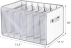 Univivi Extra Large Wardrobe Clothes Organizer Closet Organizer Portable Pants Sweaters Organizer for Closet,T-Shirt, Underwear, Upgraded 7 Grids Jeans Hoodie Organizer Clothes Organizer - Set of 4