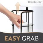 BROOKSTONE Over the Toilet Paper Holder Reserve - Toilet Paper Holder with Storage, Bathroom Toilet Paper Organizer, Metal Toilet Paper Roll Holder Fits Any Size Rolls - Matte Black