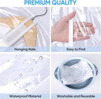 BALEINE 48'' Clear Garment Bags, 12 Packs PEVA Dress Bag for Closet Clothes Dresses Suit Coats Storage (Clear, 12PK)