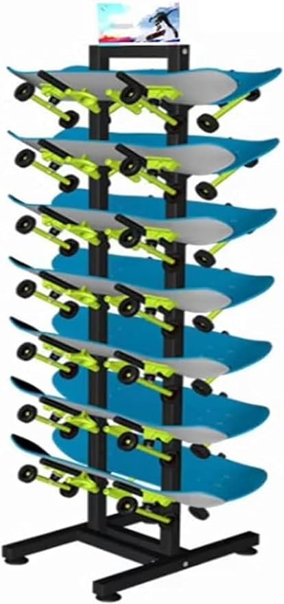 Heavy Duty Metal Ski Storage Rack, Home Gym Organize Holder, 7 Pair Freestanding Steel Ski Holder, Floor Display Stand for Garage/Shop (Black b)
