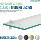 Spancraft Clear Floating Glass Shelf 10" X 48" in Chrome