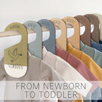 Baby Closet Dividers for Clothes Organizer - Set of 8 Wooden Double-Sided Baby Clothes Size Dividers form Newborn to Toddler for Daily Gender-Neutral Baby Nursery Decor