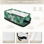 Small Bathroom Basket Toilet Tank Topper Paper Basket Fabric Bin Shelf Multi-purpose Storage Basket Caddy with Handles for Bathroom Counter, Koala Tropical Monstera Leaf Green