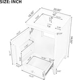 20 in Small Bathroom Vanity with Sink,Wood Modern Single Bathroom Sink Cabinet with Soft Closing Door and Drawer,Freestanding Grey