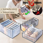 TIGARI Wardrobe Clothes Organizer for Drawers, Washable Clothes Organizer for Folded Clothes, Clothing Storage, Portable Closet Organizer for Thin Jeans, Trousers, T-shirts, Skirts (Gray)