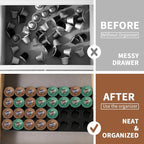 Berglander Coffee Capsule Holder for Drawer, 32 Pods Coffee Pod Storage Organizer for Kitchen Drawer Holders for Nespresso Originalline, Black Plastic Kitchen Organizer
