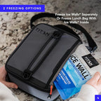 Titan by Arctic Zone Expandable Lunch Box with 2 Gel Ice Packs, Fridge Cold Insulated Cooler Bag with Leak Proof Lining for Men and Women, Sharkskin Gray