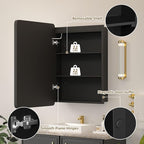 20x28 Medicine Cabinet with Mirror and Lights, Bathroom Mirror Cabinet with Memory Function, Anti-Fog, Surface Mount or Recessed Medicine Cabinet with Lights 3 Colors Dimmable