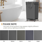 Laundry Basket with Wheels, Large Laundry Hamper with Removable Bag and Steel Frame, 160L Rolling Dirty Clothes Basket for Bedroom, Bathroom, Laundry Room (Gray)