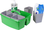 Storex Large Classroom Caddy with Cups, 13 x 11 x 6.575 Inches, Green, Case of 2 (00983U02C)