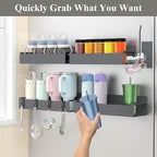 Magnetic Water Bottle Holder for Refrigerator, Cup Holder Organizer for Stanley and Tumbler for Kitchen, 4 Pack, Dark Gray