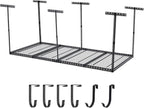 Garage Storage Rack 4x8 ft Overhead Ceiling Mounted Storage Racks Adjustable Garage Storage Organization of Heavy Duty Metal 600Lbs Weight Capacity